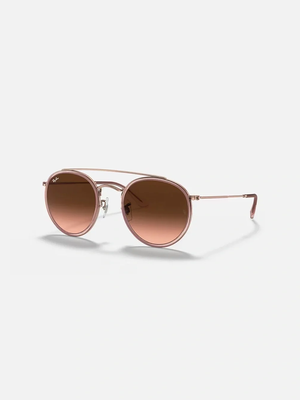 Ray-Ban Round Double Bridge Polished Copper Brown Gradient
